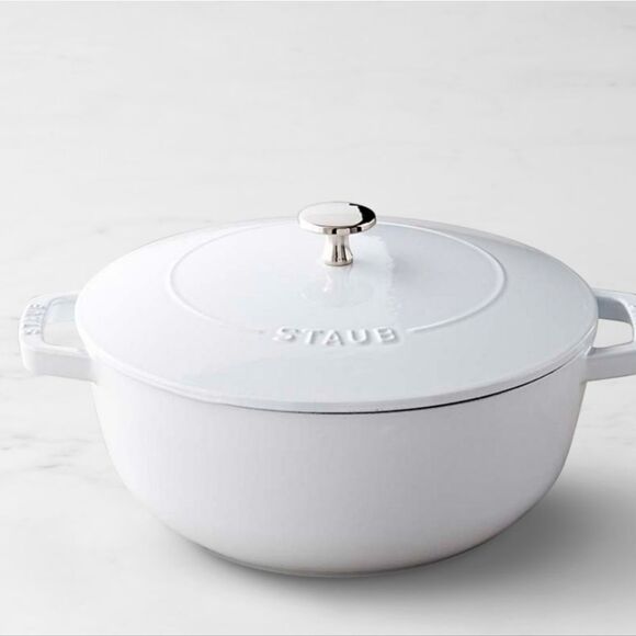 Staub 5QT Enameled Cast Iron French Oven- White - Picture 1 of 9
